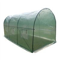 Polytunnel Greenhouse with Dome, 4.5 x 2.1 x 2.1M Pollytunnel Tent with Steel Frame for Vegetables Fruites Tomatoes