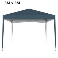 Waterproof Gazebo, 3 x 3M Portable Heavy Duty 210D Pop UP Canopy Tent for Garden Market Stalls Party Wedding Beach Outdoor (Blue)