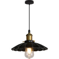 Industrial Pendant Light, Vintage Black Metal Lampshades for Ceiling Lights, Retro Chandelier Fixture with Bronze Holder for Living Room Dining Room Kitchen Island