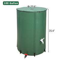 Water Butt, Folding Rainwater Tanks, Portable Collector Tank, Water Storage Container for Garden (100 Gallon)