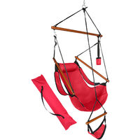 Swing Chair, Portable Oxford Hanging Hammock Chair with Carry Bags for Outdoor Patio Yard Garden, 220lbs Capacity (Red)