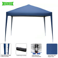 Gazebo, 3 x 3M Portable Waterproof PE Heavy Duty Canopy Tent for Garden Market Stalls Party Wedding Beach Outdoor (Dark Blue)