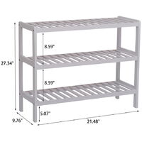 Shoe Rack, 3 Tier Bamboo Shoe Shelf for Living Room Entryway Hallway and Cloakroom, Hold up to 12 Pairs (White)