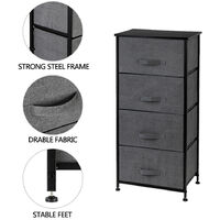 Chest of Drawers, Non-Woven Fabric Side Table with 4 Drawers for Bedroom Furniture (Dark Grey)