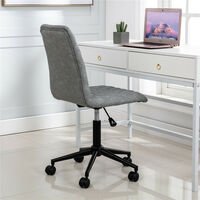 Office Chair, Modern PU Leather Computer Chair with Metal Legs, Swivel Desk Chair for Indoor Home (Gray)