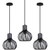 Vintage Pendant Light Black Industrial Hanging Ceiling Light Hollow Chandelier with Lampshade