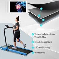 Electric Treadmill, Hydraulic Folding Walking Machine for Home with LED Display | Remote Control | 1-12KM/H | Phone Holder (Blue)