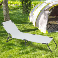 Sun Lounger Set of 2, Folding Reclining Sun Chair with Adjustable Backrest for Garden Beach Patio (Grey)