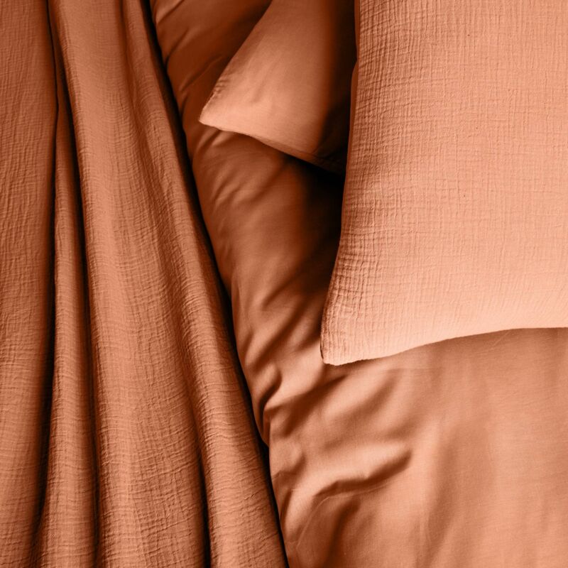 COTTON ARTean Parure De Lit Coton Bio 100% Percale 180 Fils 90x190/200 Cm – Drap Plat, Taie D'Oreiller Et Drap-Housse Gris