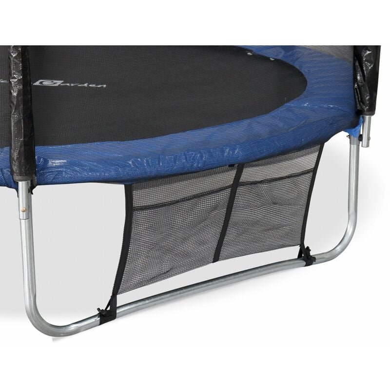 sweeek - Trampoline 250 cm. bleu. avec filet de protection. bâche. filet  pour chaussures. kit d'ancrage