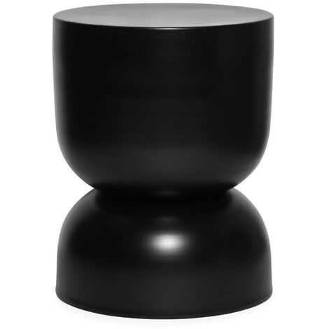 Table d'appoint. bout de canapé. table de chevet en métal. noir. Madi Ø32 x H 42cm