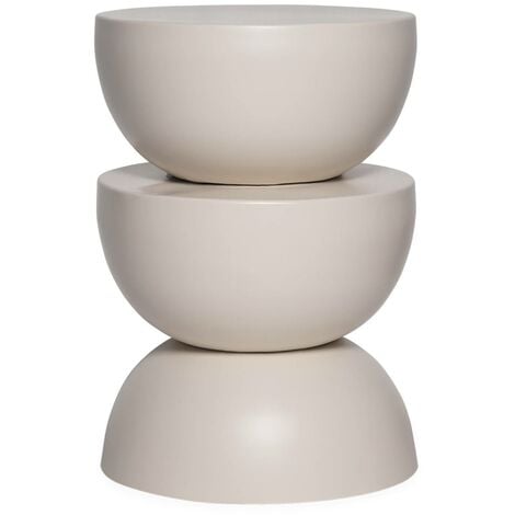 Table d'appoint. bout de canapé. table de chevet en métal. crème. Coumba. Ø32 x H 46.5cm