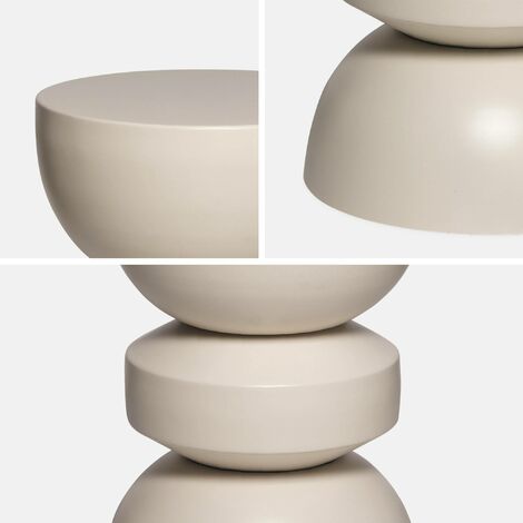Table d'appoint. bout de canapé. table de chevet en métal. crème. Assa. Ø32 x H 44.5cm