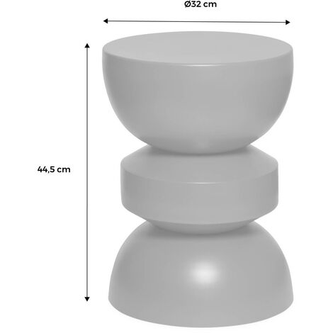 Table d'appoint. bout de canapé. table de chevet en métal. crème. Assa. Ø32 x H 44.5cm