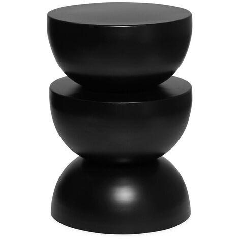 Table d'appoint. bout de canapé. table de chevet en métal. noir. Coumba. Ø32 x H 46.5cm