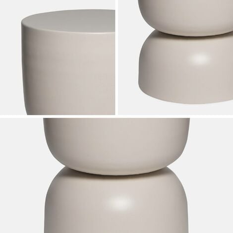 Table d'appoint. bout de canapé. table de chevet en métal. crème. Madi. Ø32 x H 42cm