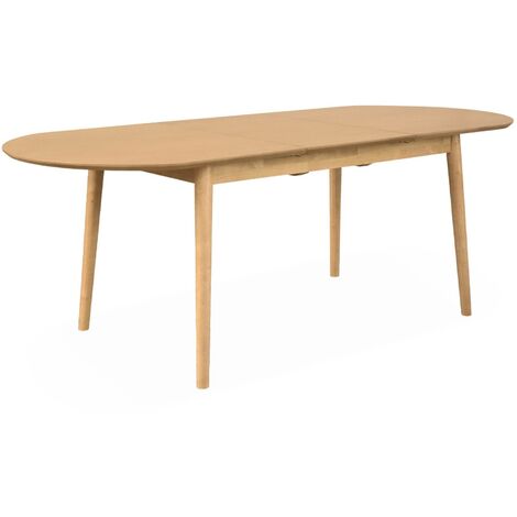 Table à manger extensible naturelle ovale Lisa 6 à 8 places. 160 à 210cm