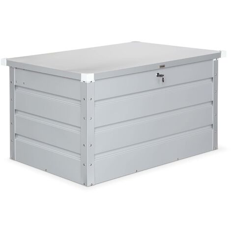 Coffre de jardin en métal -DALLAS - 285L gris aluminiun