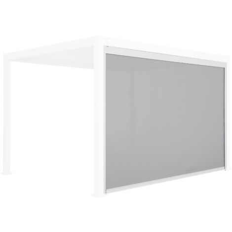 Store blanc pour pergola bioclimatique – Triomphe – 3x4 m. aluminium et textilène