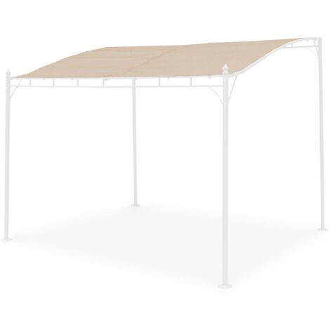 Toile de toit beige pour tonnelle 3x2.5m Brestum - toile de rechange pergola. toile de remplacement