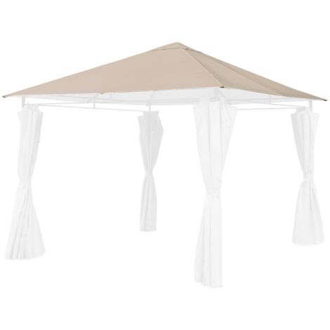 Toile de toit beige pour tonnelle 3x3m Elusa - toile de rechange pergola. toile de remplacement