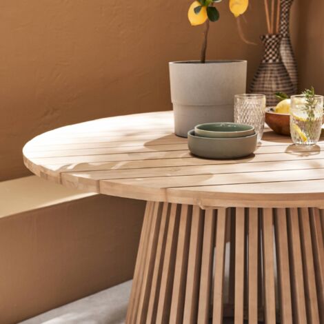 Lot de quatre assiettes plates en bois d'acacia | La boutique