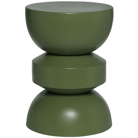 Table d'appoint. bout de canapé. table de chevet en métal. vert kaki. Assa. Ø32 x H 44.5cm