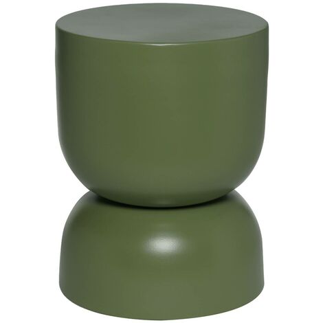 Table d'appoint. bout de canapé. table de chevet en métal. vert kaki Madi Ø32 x H 42cm
