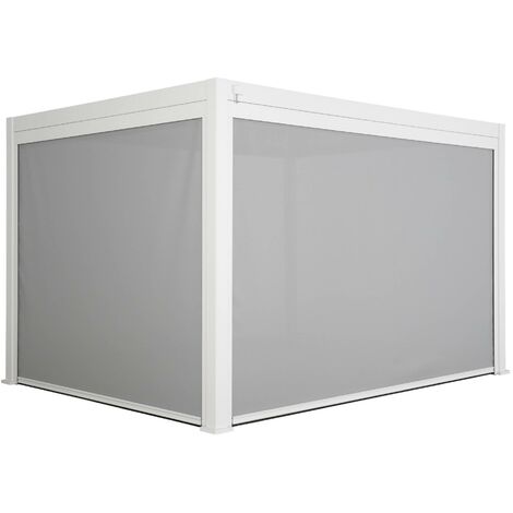 Pergola Bioclimatique blanche 300 x 400cm. aluminium à lames orientables + store 300cm + store 400cm (1/5)