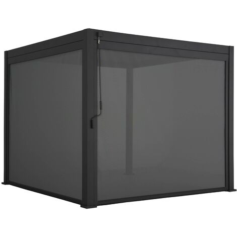 Sweeek – Pergola bioclimatique aluminium 3x3m – Lames orientables – 2 stores en aluminium et textilène – Résistance aux UV – Système de drainage intégré (1/5)