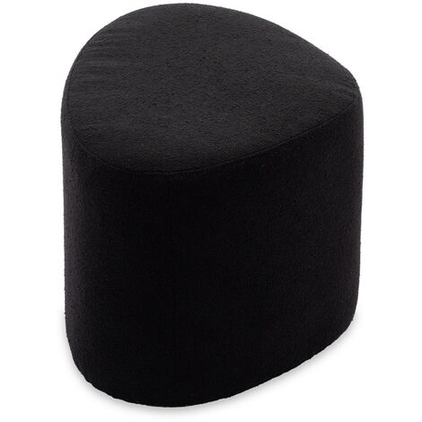 tabouret. pouf en forme de galet en tissu noir. TAO L 60 x P 44 x H 40cm