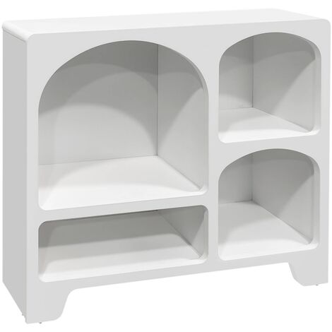 Buffet organique 4 compartiments. buffet bas. effet bois blanc 90cm (1/5)