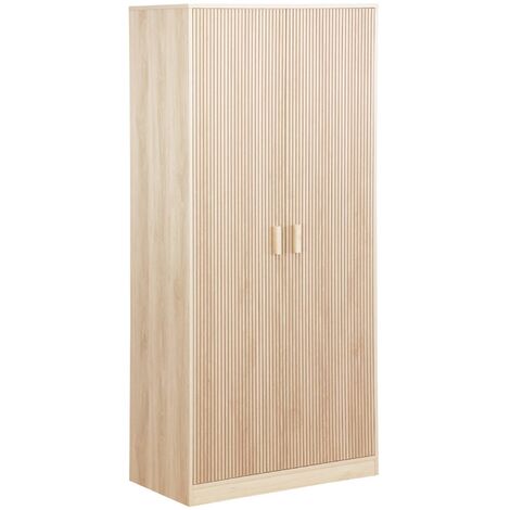 Dressing. armoire. 2 portes avec penderie et rangements LINEAR. panneaux stratifiés et pied en bois de sapin L 80 x P 48 x H 180cm