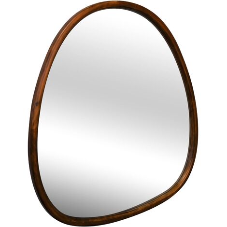 Miroir organique en bois de sapin 55cm couleur noyer CHARLIE  L 55 x l 50 x E 3cm