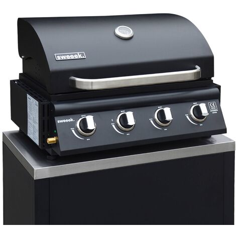 Barbecue à gaz avec 4 brûleurs à poser avec récupérateur de graisse