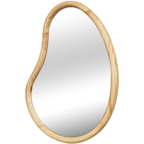 Miroir organique en bois de sapin 95cm épaisseur 3cm coloris naturel idéal entrée. chambre ou salle de bain
