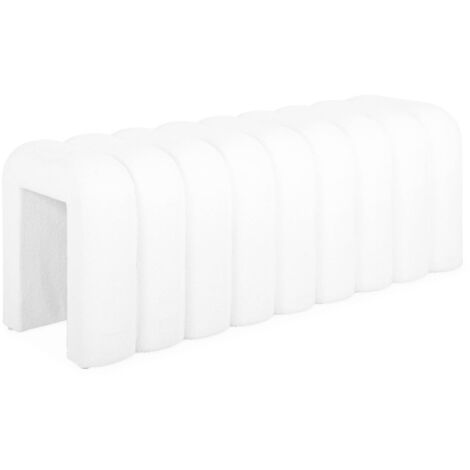 Sweeek – Banc de lit blanc contemporain en tissu – Longueur 114cm – Largeur 40cm – Hauteur 45cm – Garnissage mousse polyuréthane (1/5)