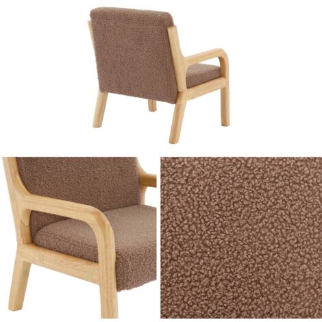 Fauteuil Enfant Bouclette Blanche Angel – Pieds Bois D’Hévéa – Ultra Doux & Cocooning – Sweeek