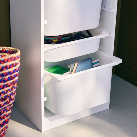 Boîte de rangement | Coffre de rangement empilable avec roues à 3