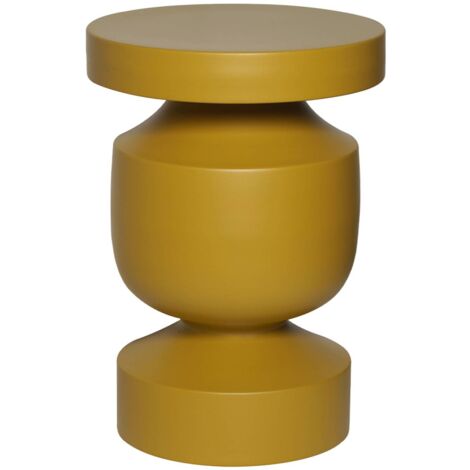 Table d'appoint. bout de canapé. table de chevet en métal coloris moutarde. Alma. Ø30.5 x H 46.5cm