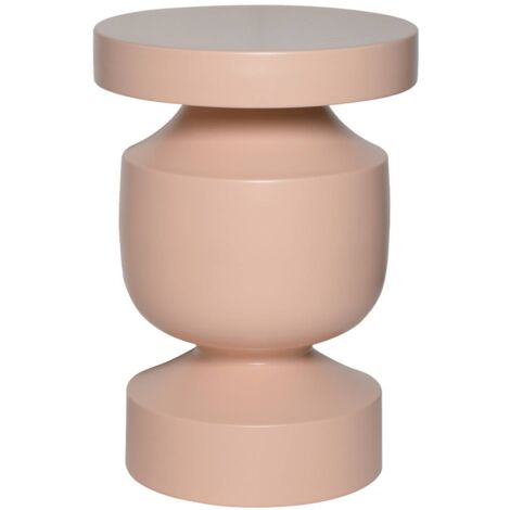 Table d'appoint. bout de canapé. table de chevet en métal coloris rose. Alma. Ø30.5 x H 46.5cm