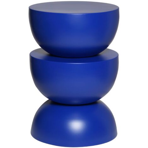 Table d'appoint. bout de canapé. table de chevet en métal. bleu. Coumba. Ø32 x H 46.5cm