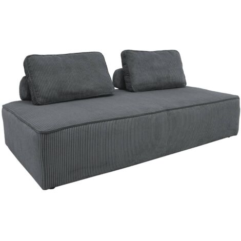 Chauffeuse 2 places pour canapé modulable velours côtelé Velours côtelé Gris foncé (1/5)