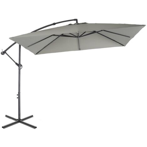 Parasol déporté carré 3x3m - Hardelot 3x3m - kaki - Manivelle anti-retour  Toile déperlante  Facile à utiliser