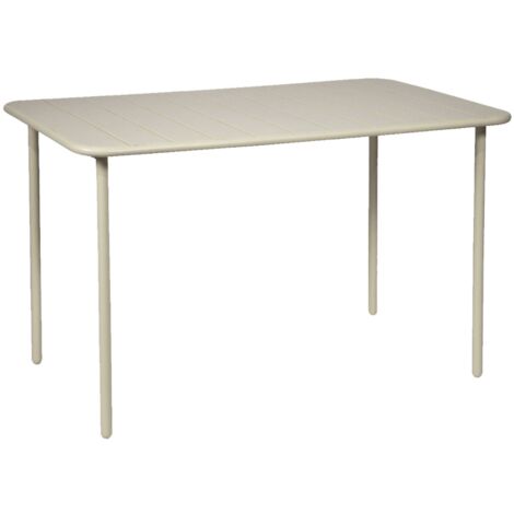 Sweeek – Table de jardin en métal 4 places – Traitement antirouille – Lattes et bords arrondis – Dimensions 120x70cm (1/4)