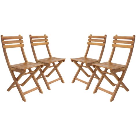 Chaise de jardin CALENA pliable acacia (Lot de 4) 40 x 52 x 85 cm Naturel / Naturel
