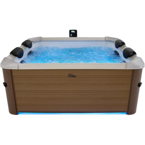 Oslo Amber Spa rigide 6 places carré beige hydromassages 4 coussins