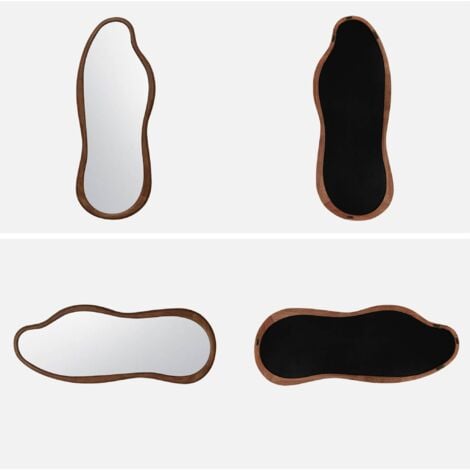 Miroir organique AUSTIN en bois d'hévéa. couleur noyer. 120 cm