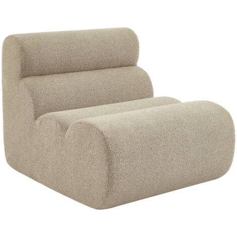 Chauffeuse bouclette texturée 1 place - L 81 x P 99 x H 75cm - Nova Bouclette texturée Beige (1/5)