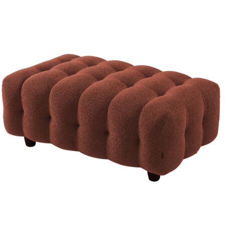 Pouf. module pour canapé. repose-pieds pour canapé d'angle 3 places en bouclette texturée terracotta L 115 x P 70 x H 48cm - Leon
